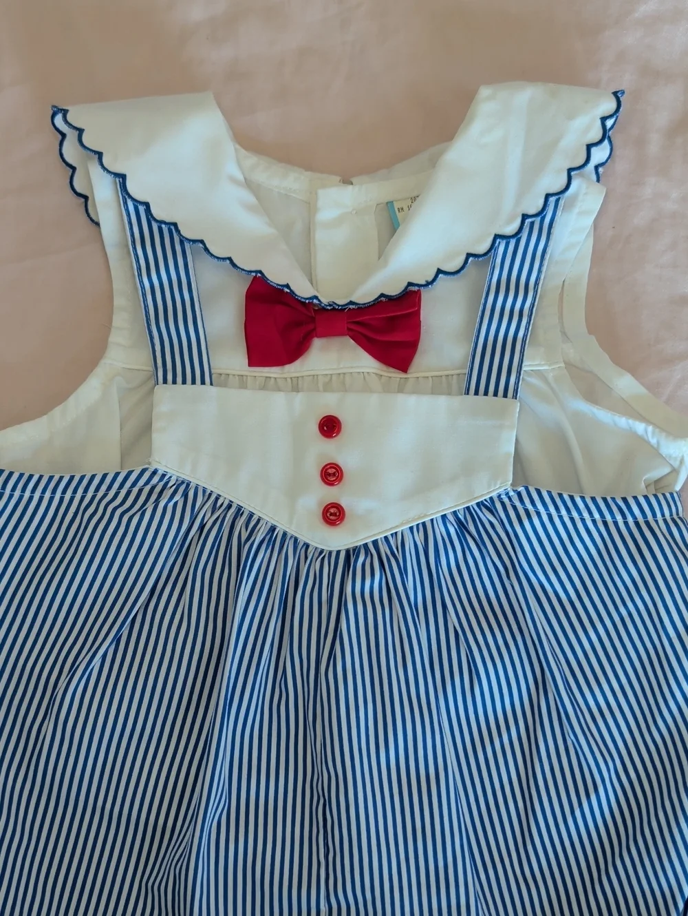Vintage Sailor Overalls Matching Set Size 6-9 Months